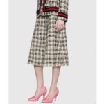 Gucci GG Women Matelassé Pump Pastel Pink Matelassé Chevron Leather 10 cm Heel - Image 7