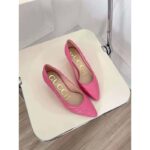 Gucci GG Women Matelassé Pump Pastel Pink Matelassé Chevron Leather 10 cm Heel - Image 5