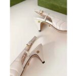 Gucci GG Women Matelassé Sling Back White Matelassé Chevron Leather 7 cm Heel - Image 10