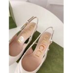 Gucci GG Women Matelassé Sling Back White Matelassé Chevron Leather 7 cm Heel - Image 9