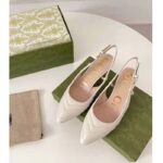 Gucci GG Women Matelassé Sling Back White Matelassé Chevron Leather 7 cm Heel - Image 3