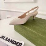 Gucci GG Women Matelassé Sling Back White Matelassé Chevron Leather 7 cm Heel - Image 2