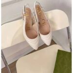 Gucci GG Women Matelassé Sling Back White Matelassé Chevron Leather 7 cm Heel - Image 5