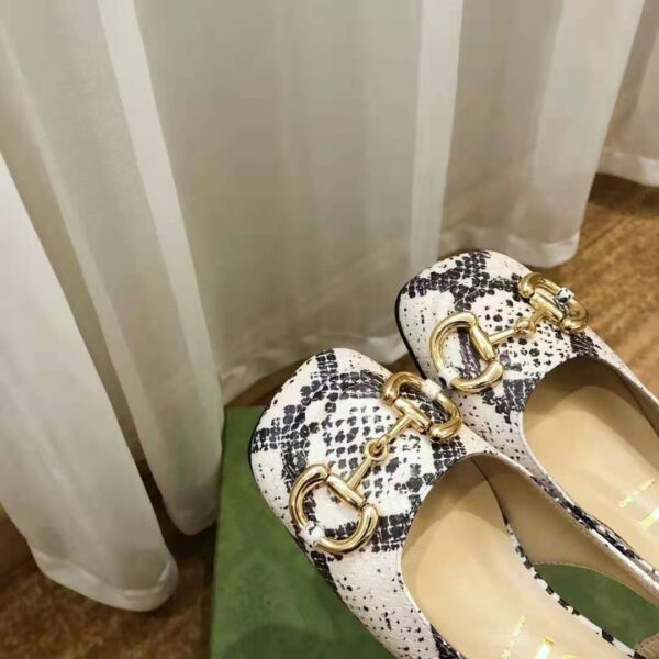 Gucci GG Women Mid-Heel Slingback with Horsebit Python Print Leather (6)