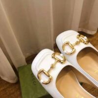 Gucci GG Women Mid-Heel Slingback with Horsebit Python Print Leather White