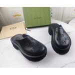 Gucci GG Women Platform Perforated G Sandal Black Perforated GG Rubber - Image 4