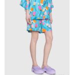 Gucci GG Women Platform Perforated G Sandal Lilac Perforated GG Rubber - Imagen 9