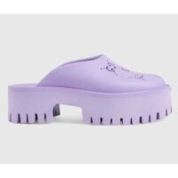 Gucci GG Women Platform Perforated G Sandal Lilac Perforated GG Rubber