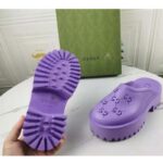 Gucci GG Women Platform Perforated G Sandal Lilac Perforated GG Rubber - Imagen 8