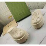 Gucci GG Women Platform Perforated G Sandal White Perforated GG Rubber - immagine 5