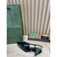 Gucci GG Women Pump with Bamboo Horsebit Black Leather