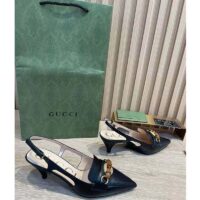 Gucci GG Women Pump with Bamboo Horsebit Black Leather