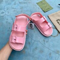 Gucci GG Women Sandal with Mini Double G Pink Rubber