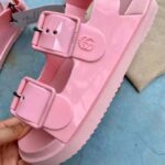 Gucci GG Women Sandal with Mini Double G Pink Rubber - Image 9