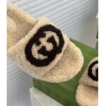 Gucci GG Women Slide Sandal with Interlocking G Light Brown Interlocking G Merino Wool - Image 8