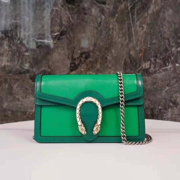 Gucci Women Dionysus Small Shoulder Bag Bright Green Leather Emerald Green Leather (14)