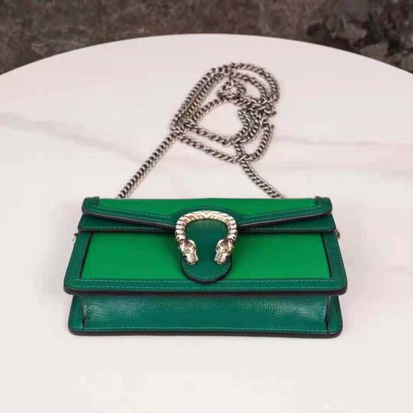 Gucci Women Dionysus Small Shoulder Bag Bright Green Leather Emerald Green Leather (19)