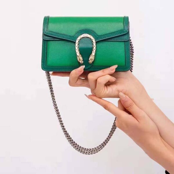 Gucci Women Dionysus Small Shoulder Bag Bright Green Leather Emerald Green Leather (7)