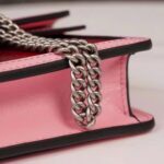 Gucci Women Dionysus Small Shoulder Bag Dark Red Leather with Pink Leather - Image 10