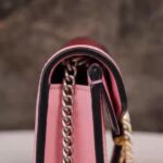 Gucci Women Dionysus Small Shoulder Bag Dark Red Leather with Pink Leather - Image 9