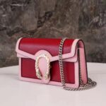 Gucci Women Dionysus Small Shoulder Bag Dark Red Leather with Pink Leather - Image 3