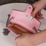 Gucci Women Dionysus Small Shoulder Bag Dark Red Leather with Pink Leather - Image 12