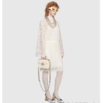 Gucci Women GG Marmont Mini Top Handle Bag White Matelassé Chevron Leather with Heart - Imagen 10