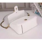 Gucci Women GG Marmont Mini Top Handle Bag White Matelassé Chevron Leather with Heart - Imagen 6