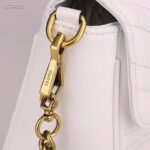 Gucci Women GG Marmont Mini Top Handle Bag White Matelassé Chevron Leather with Heart - Imagen 9