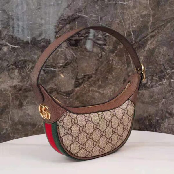 Gucci Women Ophidia GG Mini Bag Beige and Ebony GG Supreme Canvas (10)
