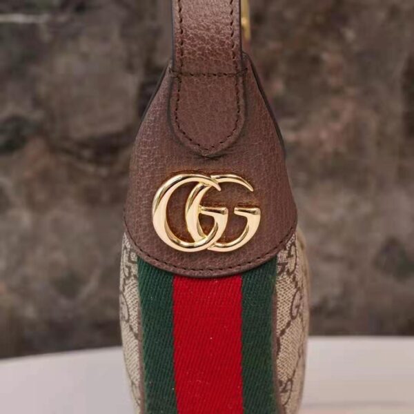 Gucci Women Ophidia GG Mini Bag Beige and Ebony GG Supreme Canvas (2)