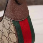 Gucci Women Ophidia GG Mini Bag Beige and Ebony GG Supreme Canvas - Image 9