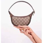 Gucci Women Ophidia GG Mini Bag Beige and Ebony GG Supreme Canvas - Image 5