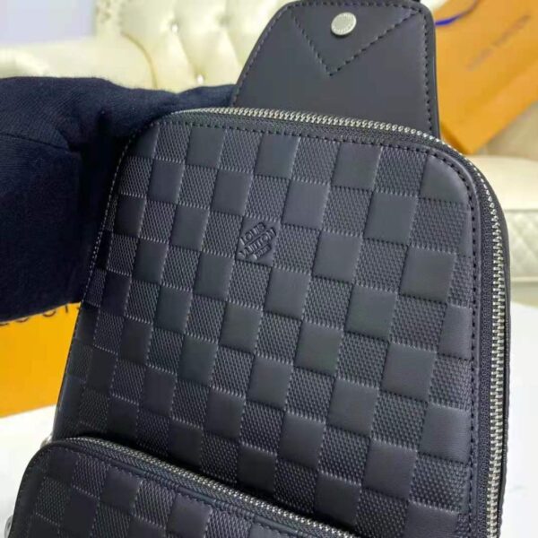Louis Vuitton LV Unisex Avenue Sling Bag Black Damier Infini Cowhide Leather (11)