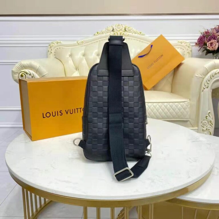 Louis Vuitton LV Unisex Avenue Sling Bag Black Damier Infini Cowhide
