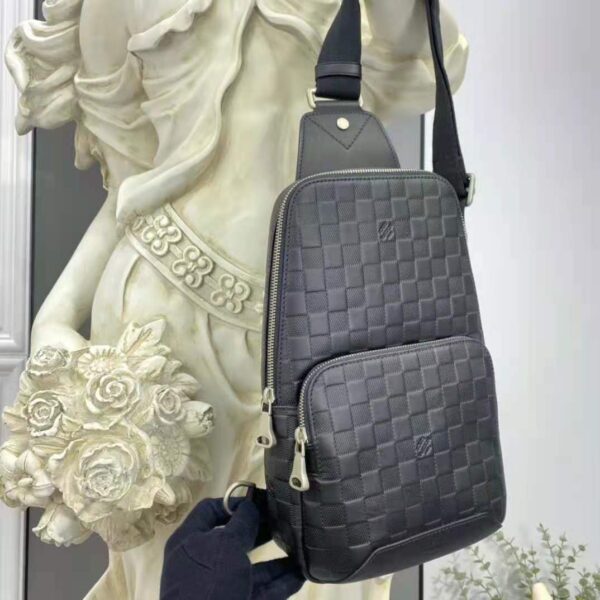 Louis Vuitton LV Unisex Avenue Sling Bag Black Damier Infini Cowhide Leather (2)