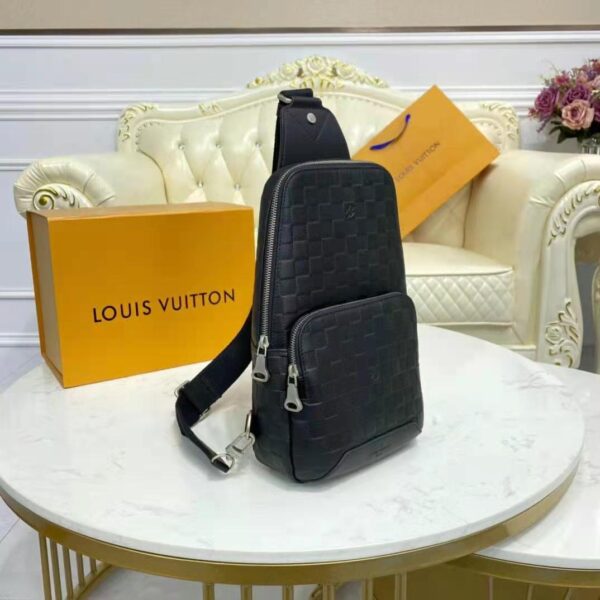 Louis Vuitton LV Unisex Avenue Sling Bag Black Damier Infini Cowhide Leather (7)