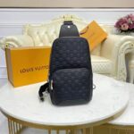 Louis Vuitton LV Unisex Avenue Sling Bag Black Damier Infini Cowhide Leather - Image 5
