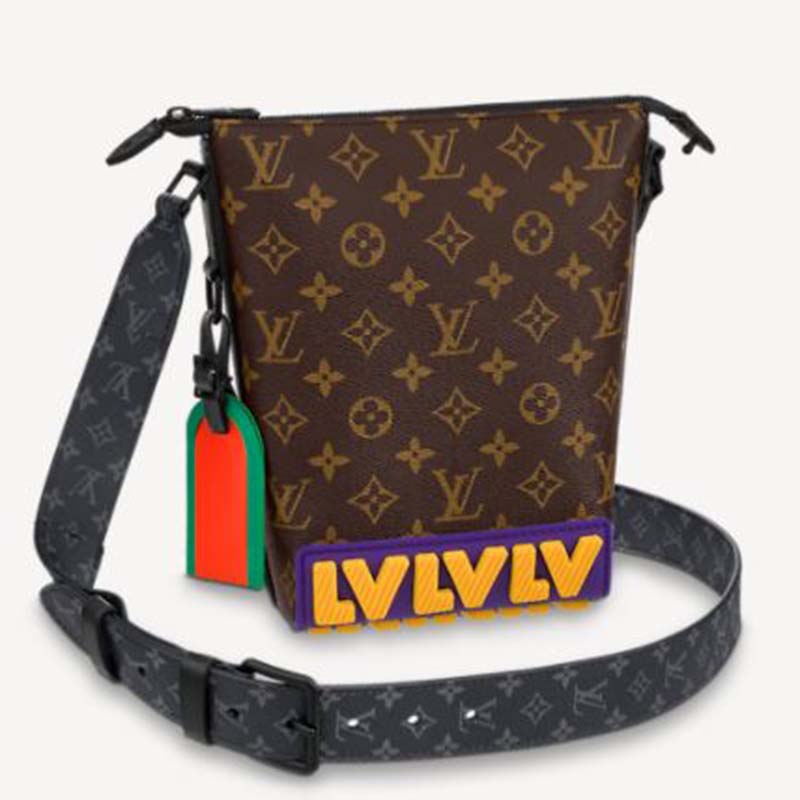 LV LV Unisex Cruiser Messenger Monogram Coated Canvas Cowhide Leather in  2023