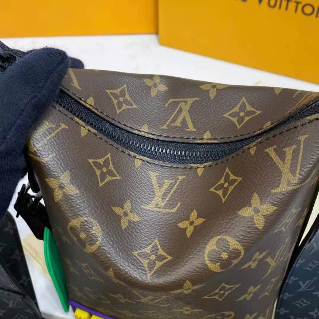 LV LV Unisex Cruiser Messenger Monogram Coated Canvas Cowhide