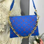 Louis Vuitton LV Unisex Cruissin PM Handbag Blue Red Monogram Embossed Puffy Lambskin - Bild 4