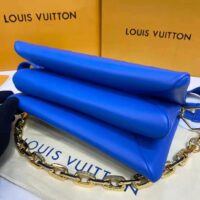 Louis Vuitton LV Unisex Cruissin PM Handbag Blue Red Monogram Embossed Puffy Lambskin