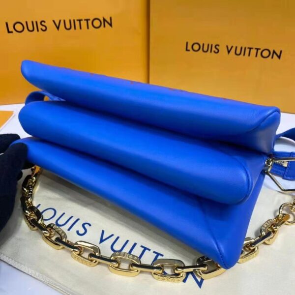 Louis Vuitton LV Unisex Cruissin PM Handbag Blue Red Monogram Embossed Puffy Lambskin (10)