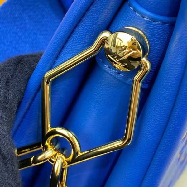 Louis Vuitton LV Unisex Cruissin PM Handbag Blue Red Monogram Embossed Puffy Lambskin (14)