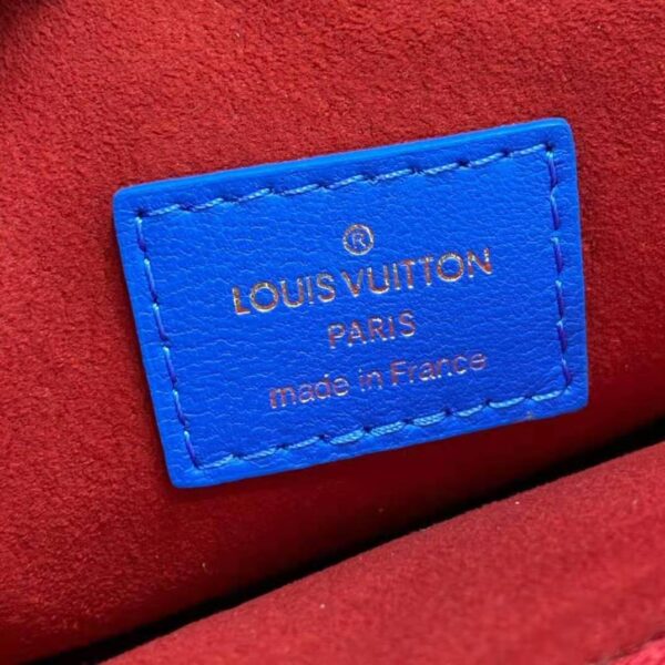 Louis Vuitton LV Unisex Cruissin PM Handbag Blue Red Monogram Embossed Puffy Lambskin (5)