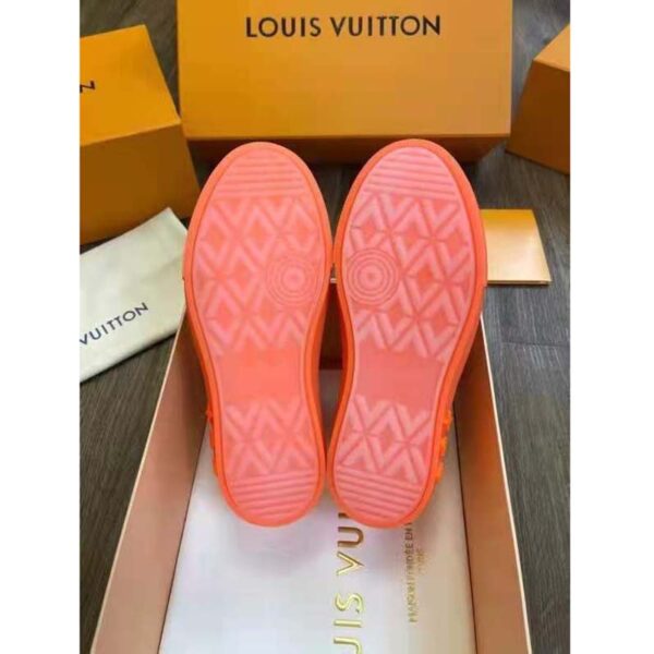 Louis Vuitton LV Unisex LV Ollie Sneaker Orange Raffia Leather Double Laces Vuitton Signature (10)