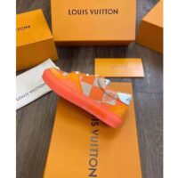 Louis Vuitton LV Unisex LV Ollie Sneaker Orange Raffia Leather Double Laces Vuitton Signature