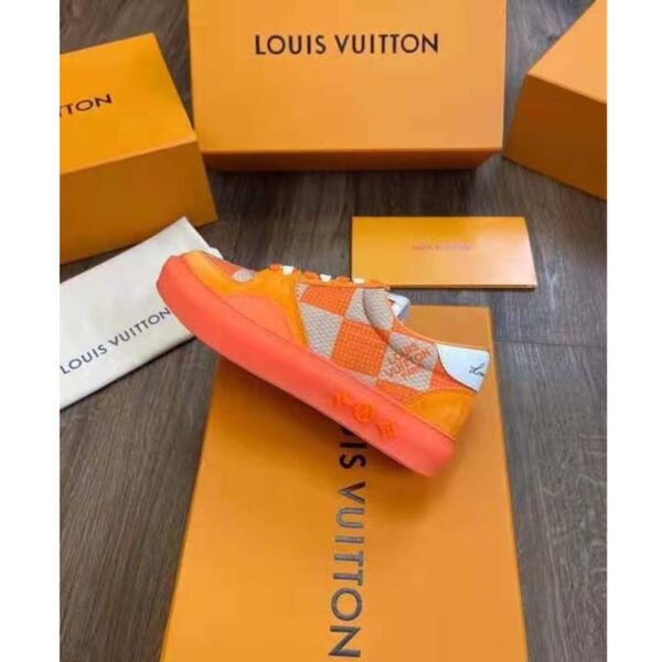 Louis Vuitton LV Unisex LV Ollie Sneaker Orange Raffia Leather Double Laces Vuitton Signature (2)