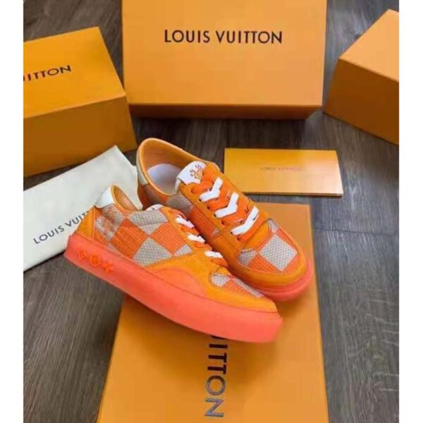 Louis Vuitton LV Unisex LV Ollie Sneaker Orange Raffia Leather Double Laces Vuitton Signature (5)