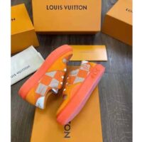 Louis Vuitton LV Unisex LV Ollie Sneaker Orange Raffia Leather Double Laces Vuitton Signature